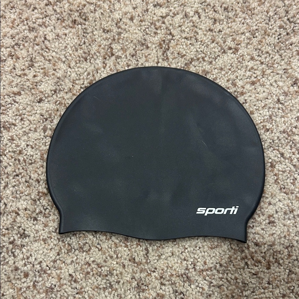Sporti Black Swim Cap